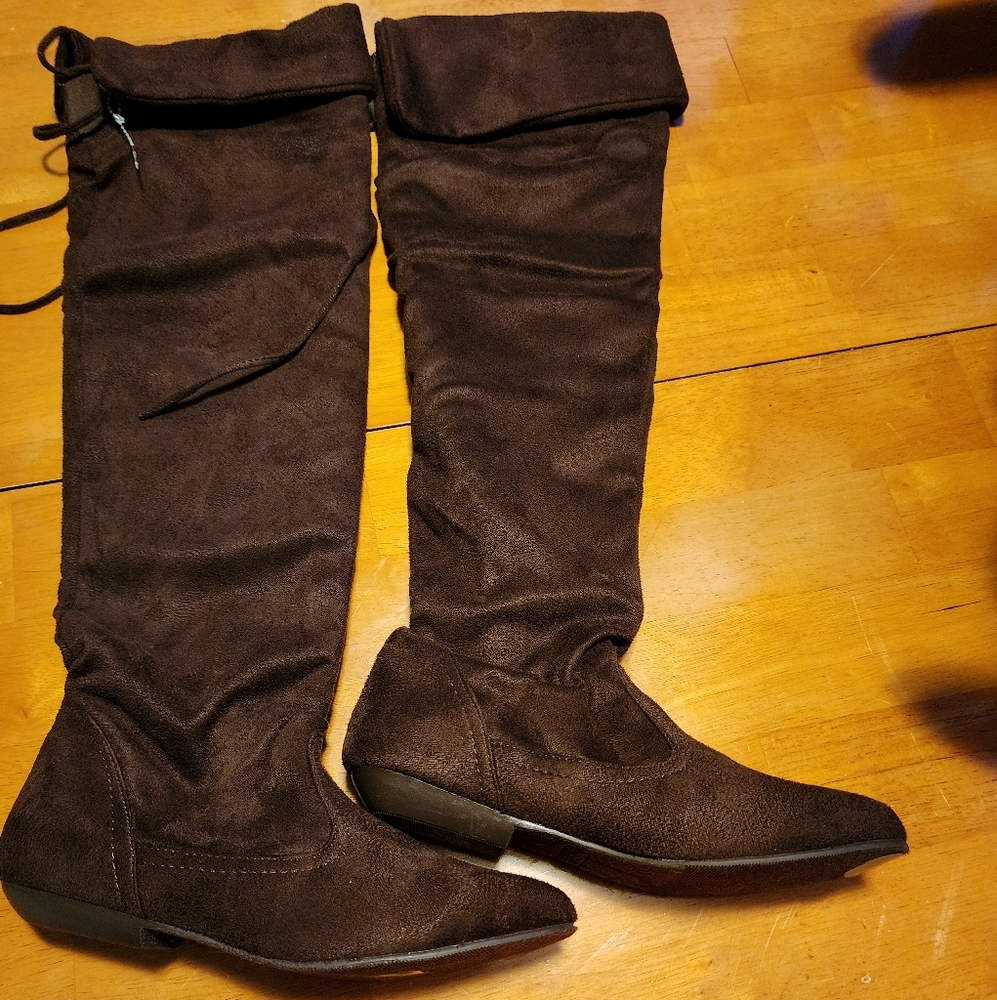 Boots knee high  suede imitation  7.5